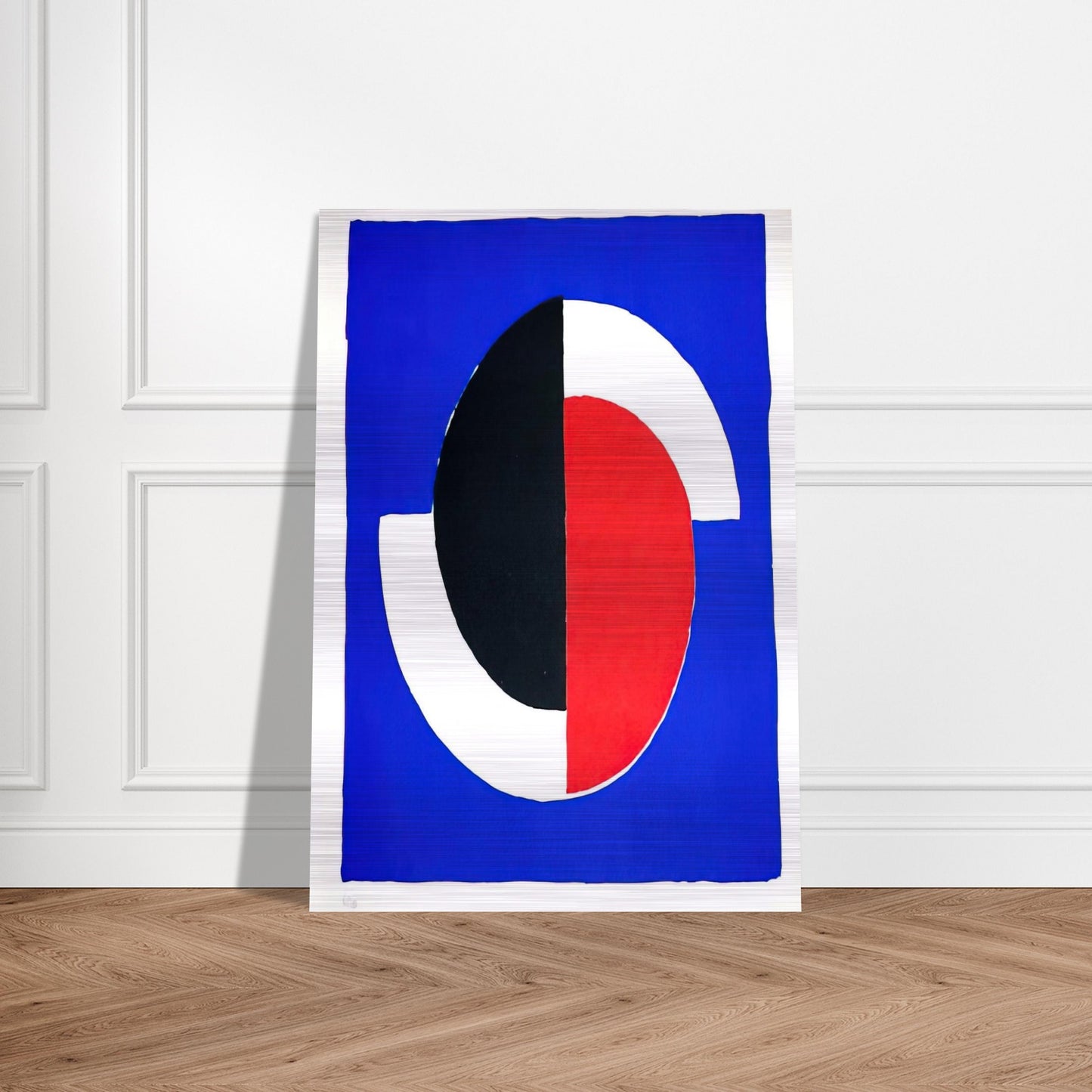 COMPOSITION RED BLUE BLACK WHITE - Sonia Delaunay Brushed Aluminum Print - 70x100 cm / 28x40 inches | Sonia Delaunay Aluminum Print | Sonia Delaunay Prints