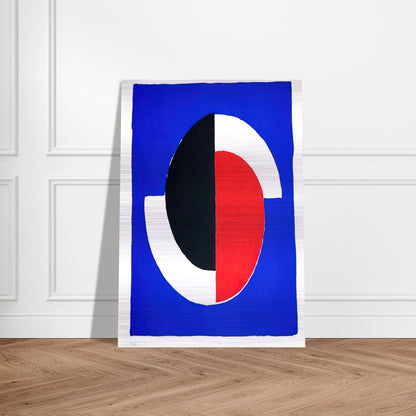 COMPOSITION RED BLUE BLACK WHITE - Sonia Delaunay Brushed Aluminum Print - 70x100 cm / 28x40 inches | Sonia Delaunay Aluminum Print | Sonia Delaunay Prints