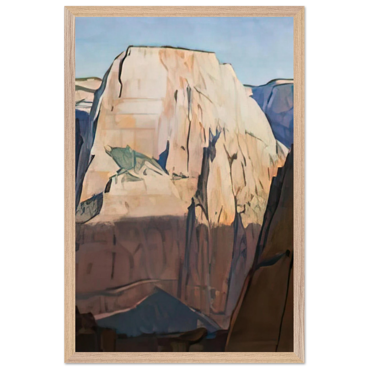 Maynard Dixon - GREAT WHITE THRONE ZION CANYON UTAH 1933 Wall art - 50x70 cm / 20x28 inches - Premium Wooden Framed Poster With Fine Art Paper-canvas - Black frame