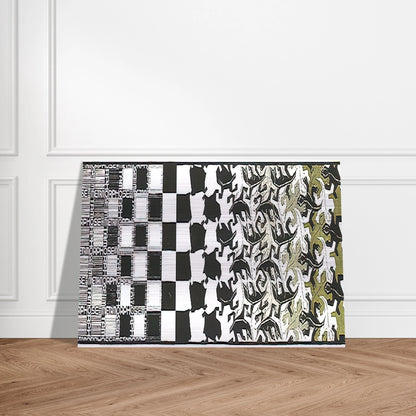METAMORPHOSIS II EXCERPT 2 - MC Escher Brushed Aluminum Print - 70x100 cm / 28x40 inches | MC Escher Aluminum Print | MC Escher Prints
