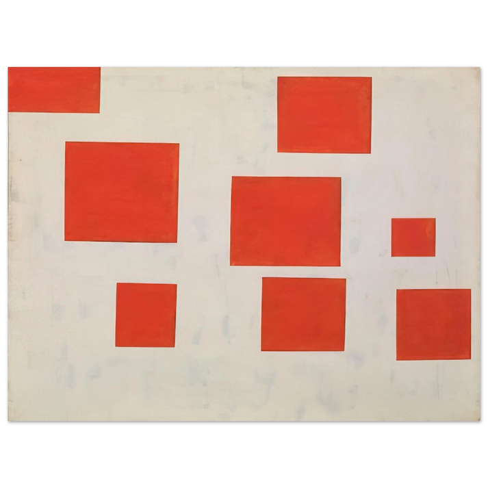 Blinky Palermo - Komposition mit 8 roten Rechtecken Composition with 8 Red Rectangles - 1964  75x100 cm / 30x40inches Fine Art Poster
