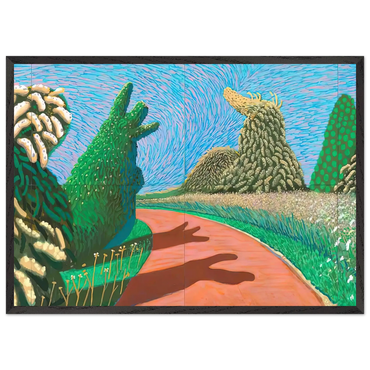 David Hockney - David Hockney Wall art - 13x18 cm / 5x7 Inches - Premium Wooden Framed Poster With Fine Art Paper - White frame