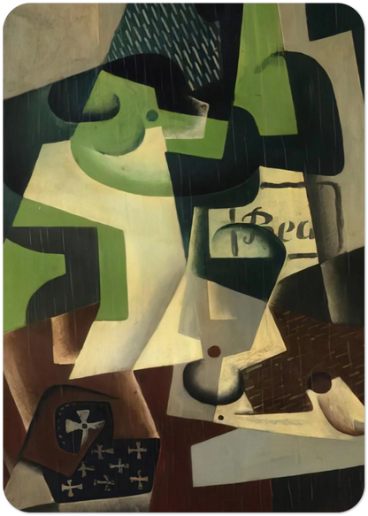 BOTTLE OF BEAUNE AND A FRUIT DISH 1917 By Juan Gris Pack of 10 Post Cards | Juan Gris Post Cards | A6 (10.5 x 14.8 cm) - 4.1 x 5.8 inches