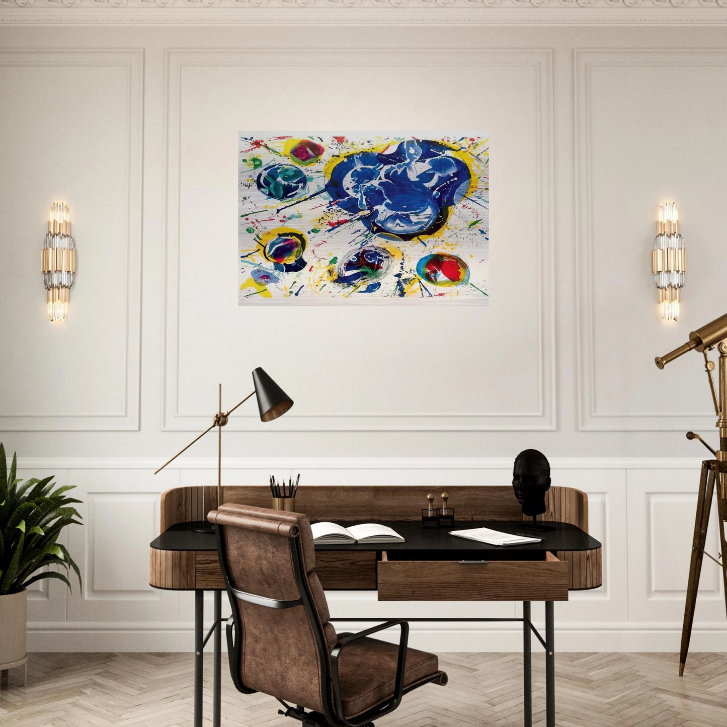 Untitled I  L I 87  - Sam Francis Brushed Aluminum Print - 70x100 cm / 28x40 inches | Sam Francis Aluminum Print | Sam Francis Prints