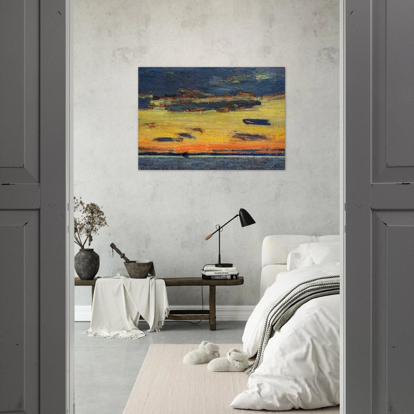 Sunset on the Sea - Childe Hassam Brushed Aluminum Print - 70x100 cm / 28x40 inches | Childe Hassam Aluminum Print | Childe Hassam Prints