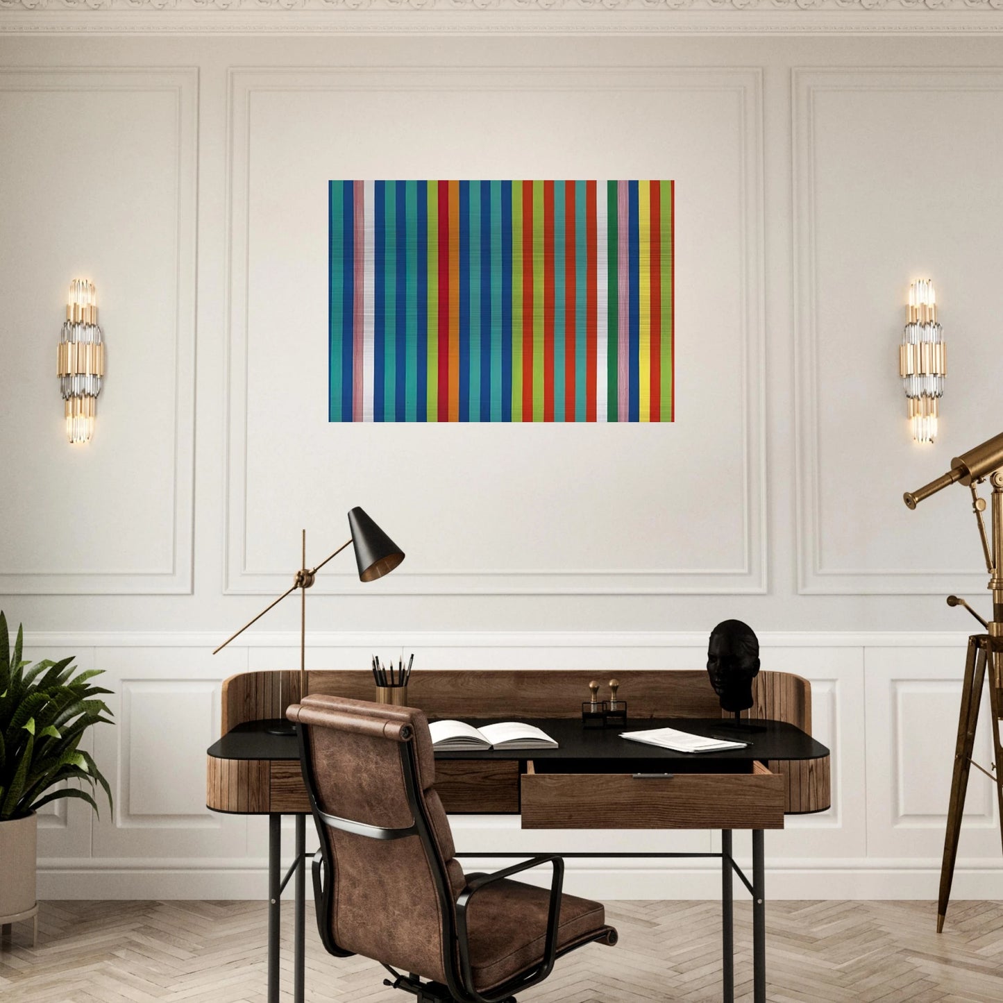 Orange Twitter - 1966 - Gene Davis Brushed Aluminum Print - 70x100 cm / 28x40 inches | Gene Davis Aluminum Print | Gene Davis Prints