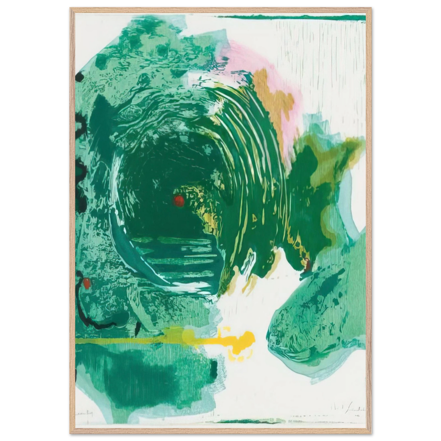 Helen Frankenthaler - Radius - 1993 Wall art - 50x50 cm / 20x20 inches - Premium Wooden Framed Poster With Fine Art Paper-canvas - Wood frame