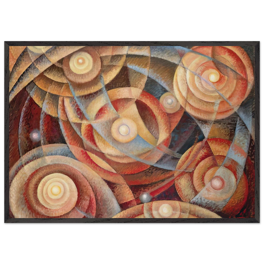 Ritmi astrali - 1916 - Gerardo Dottori 70x100 cm / 28x40 inches Framed Art Print – Black Wooden Frame