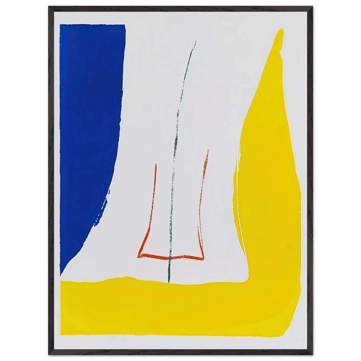 Helen Frankenthaler - Sun Corner - 1968 Wall art - A1 (59.4 x 84.1  cm) - Premium Wooden Framed Poster With Fine Art Paper-canvas - White frame