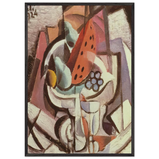 STILL LIFE WATERMELON - Salvador Dali 70x100 cm / 28x40 inches Framed Art Print – Black Wooden Frame