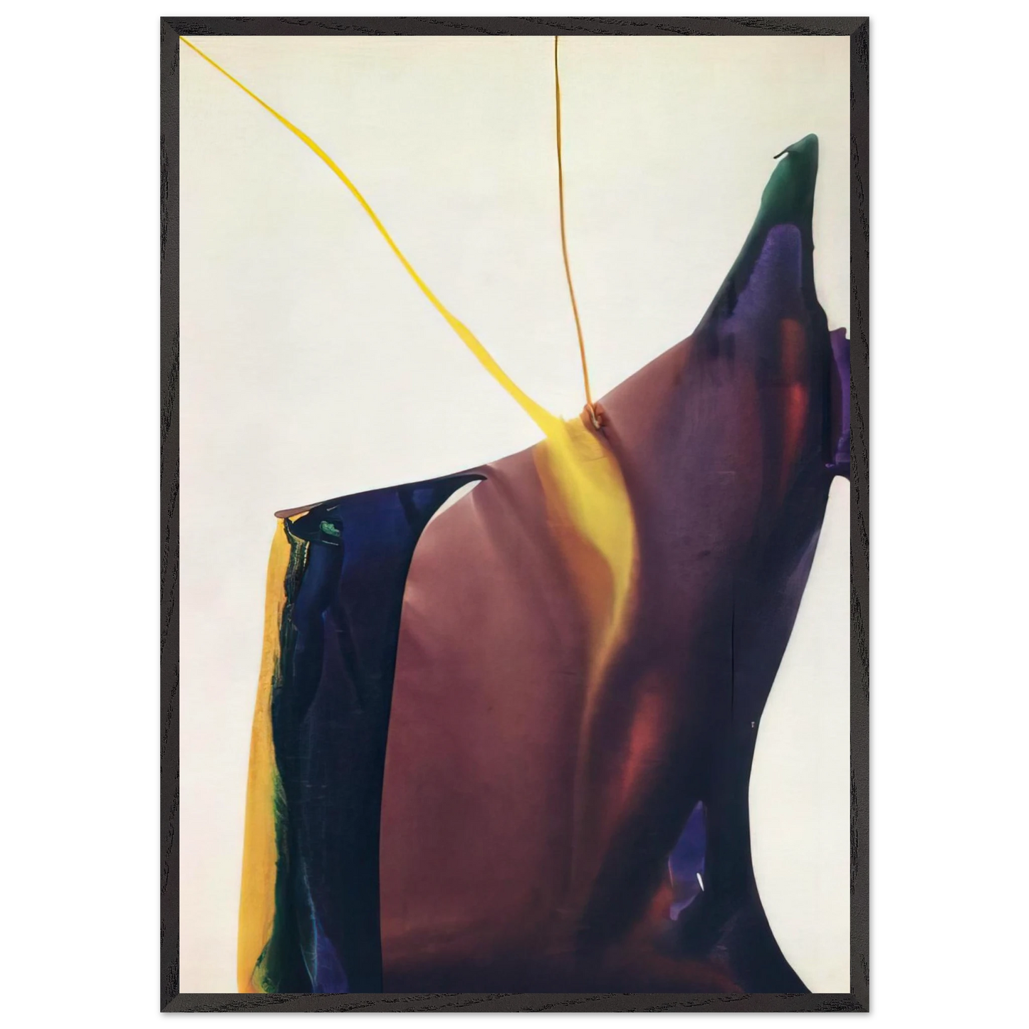 Phenomena Yellow Strike - Paul Jenkins 70x100 cm / 28x40 inches Framed Art Print – Black Wooden Frame