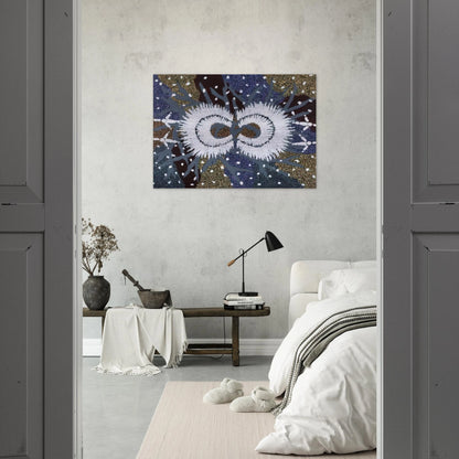 Eagle Dreaming - 1999 - Clifford Possum Tjapaltjarri Brushed Aluminum Print - 70x100 cm / 28x40 inches | Clifford Possum Tjapaltjarri Aluminum Print | Clifford Possum Tjapaltjarri Prints