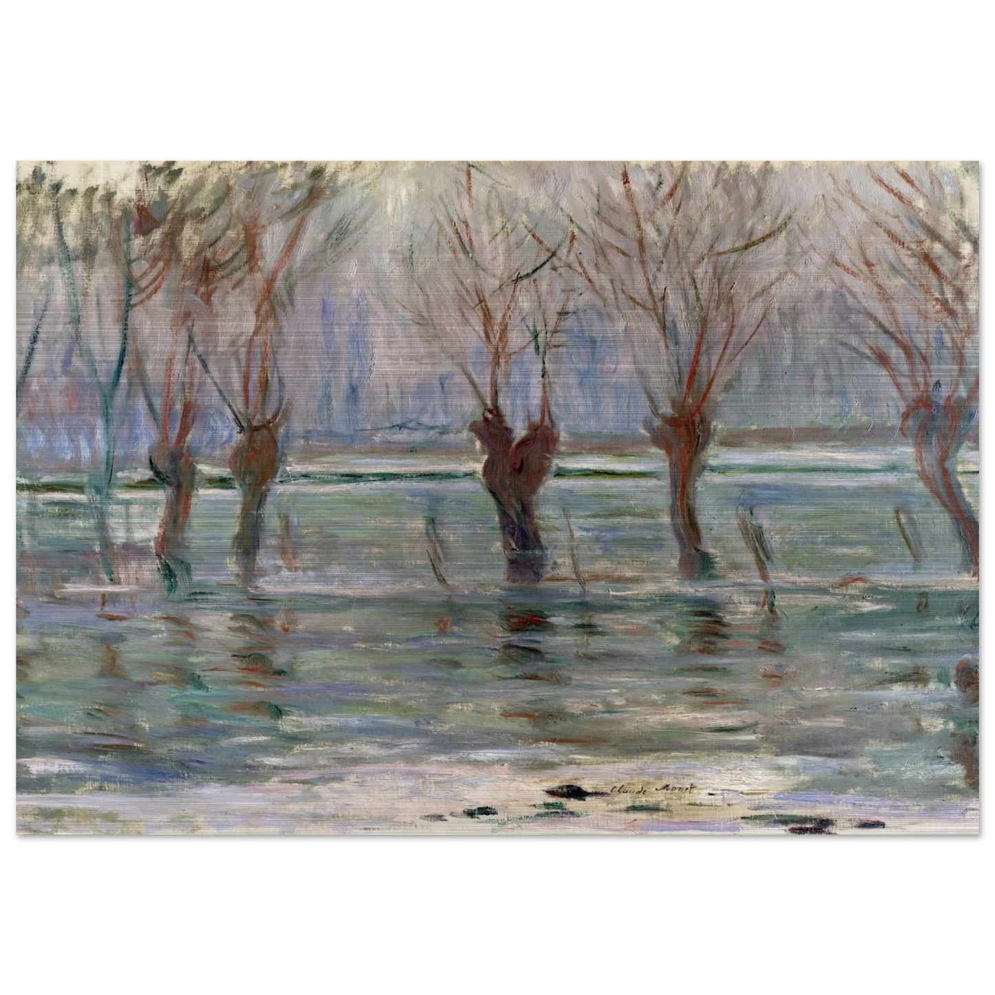 Flood Waters - claude monet Brushed Aluminum Print - 70x100 cm / 28x40 inches | claude monet Aluminum Print | claude monet Prints