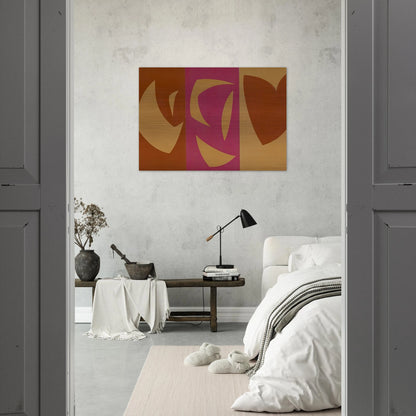 Triptyque ocre-violet-rouge - Fernand Leduc Brushed Aluminum Print - 70x100 cm / 28x40 inches | Fernand Leduc Aluminum Print | Fernand Leduc Prints