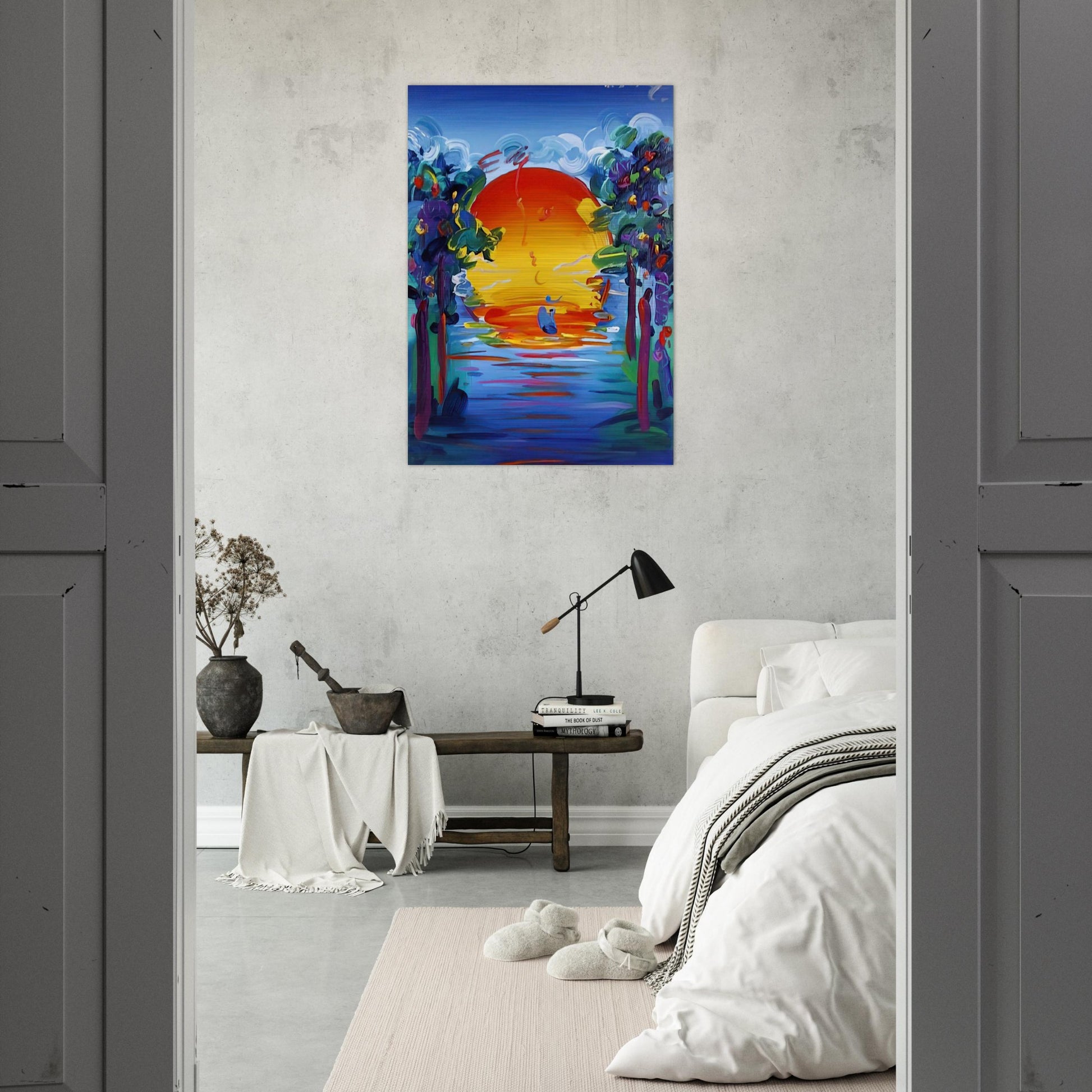 BETTER WORLD 1993 - Peter Max Brushed Aluminum Print - 70x100 cm / 28x40 inches | Peter Max Aluminum Print | Peter Max Prints