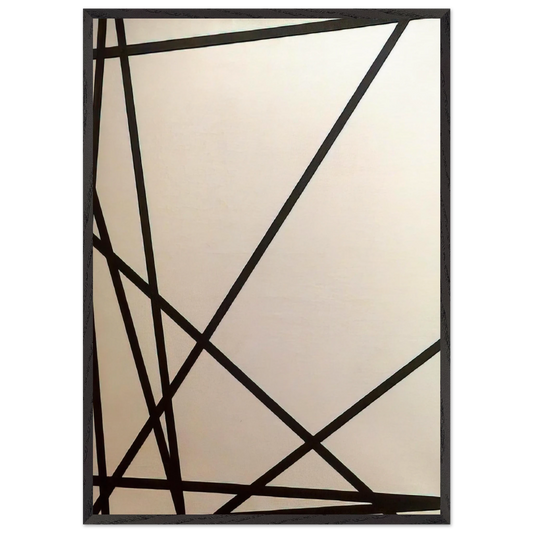 10 lignes au hasard - 1975 - Francois Morellet 70x100 cm / 28x40 inches Framed Art Print – Black Wooden Frame