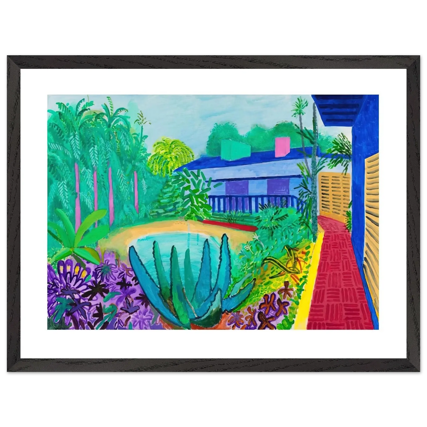 David Hockney - David Hockney Wall art - 70x100 cm / 28x40 Inches - Premium Wooden Framed Poster With Fine Art Paper - Black frame