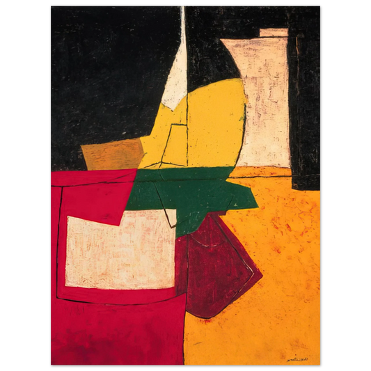 Serge Poliakoff - Composition abstraite aux traits - 1951  75x100 cm / 30x40inches Fine Art Poster