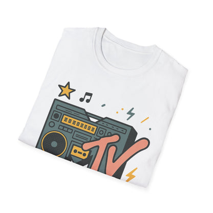 Camiseta gráfica retro de MTV con estampado de guepardo, estilo rock, unisex, estilo banda de los años 80 y 90