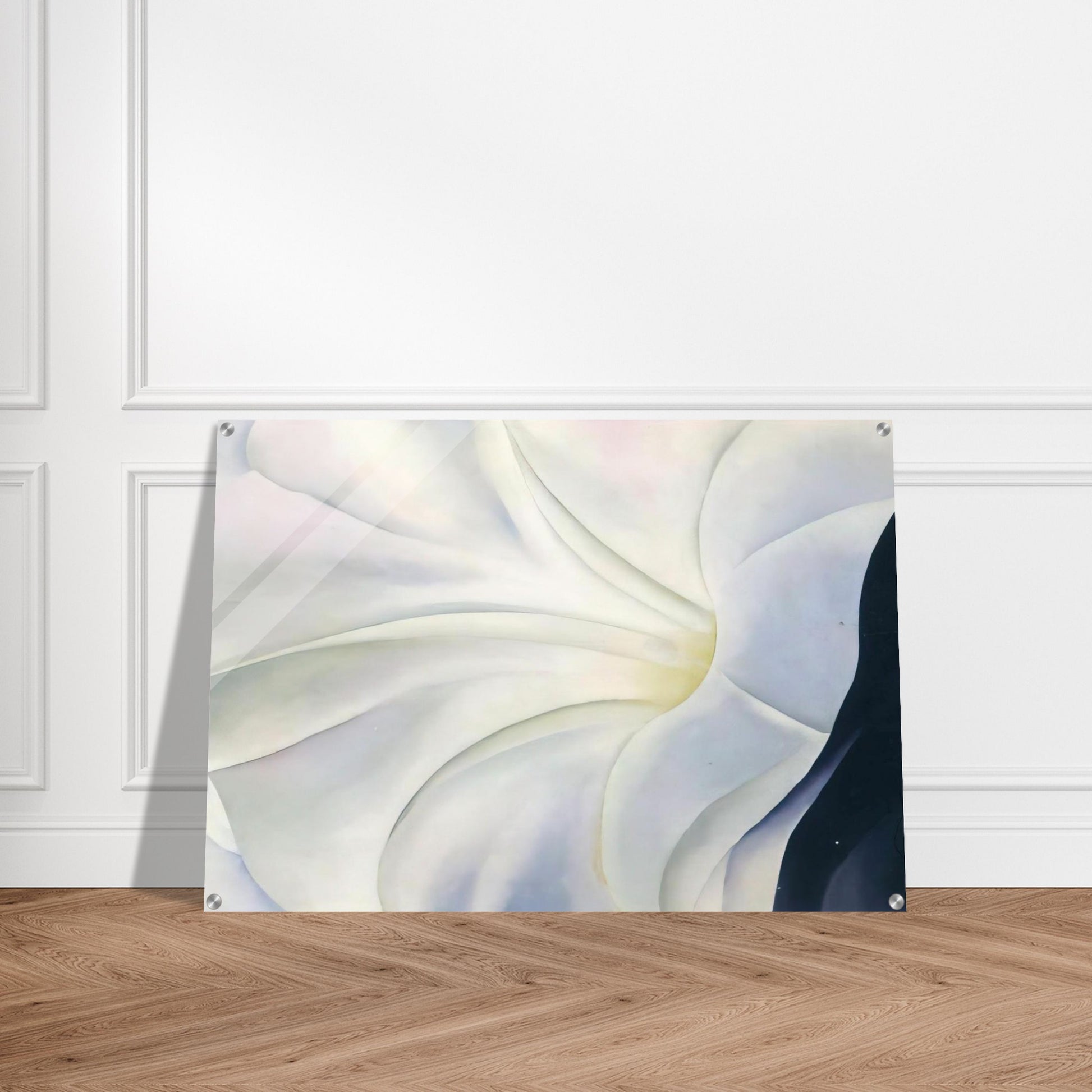 Morning Glory with Black - Georgia O'Keeffe Acrylic Print - 70x100 cm / 28x40″ inches | Georgia O'Keeffe Wall Art | Georgia O'Keeffe Prints