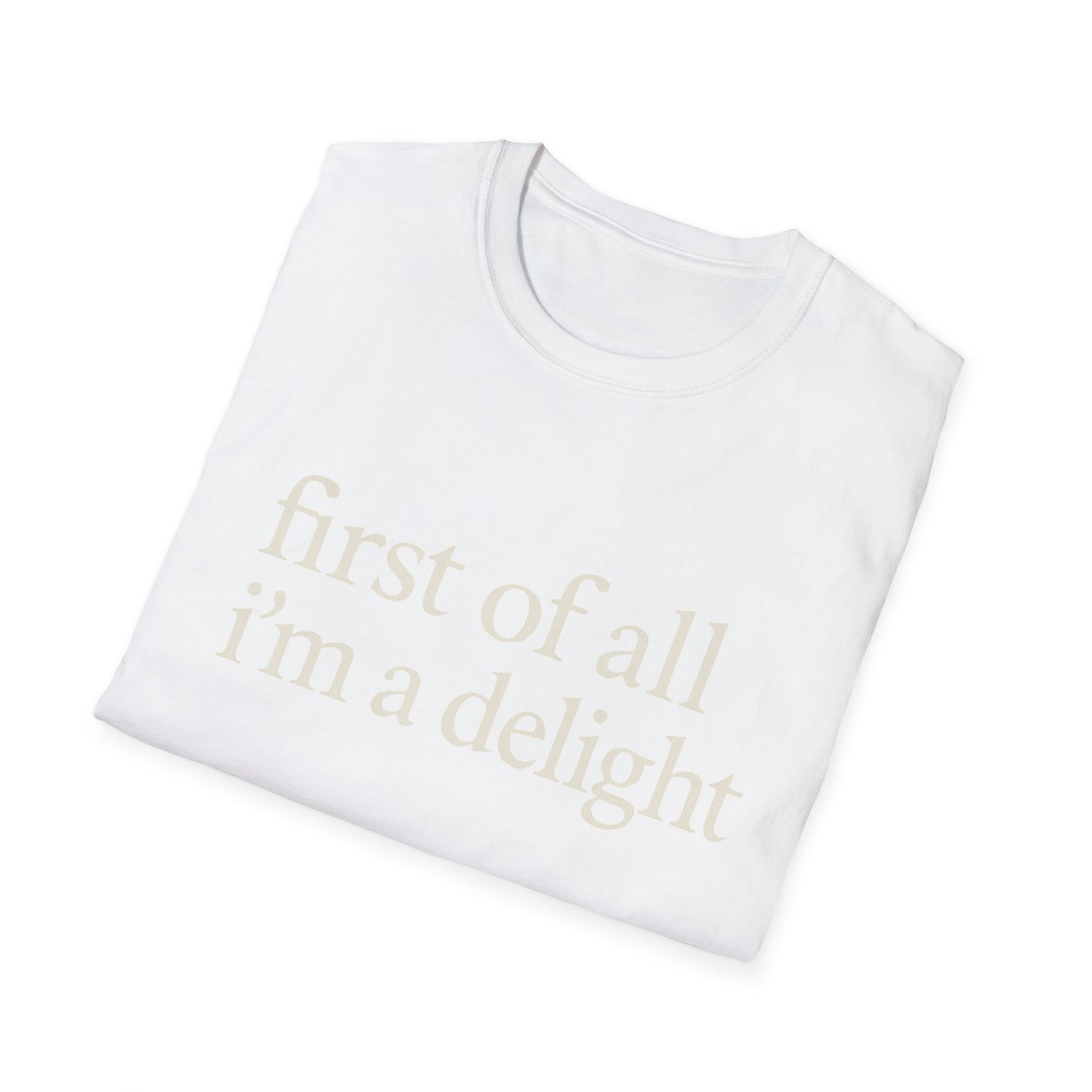 Camiseta "Primero que nada soy un deleite", camiseta con cita divertida para mujer, camiseta con frase atrevida, regalo gráfico ingenioso para la mejor amiga