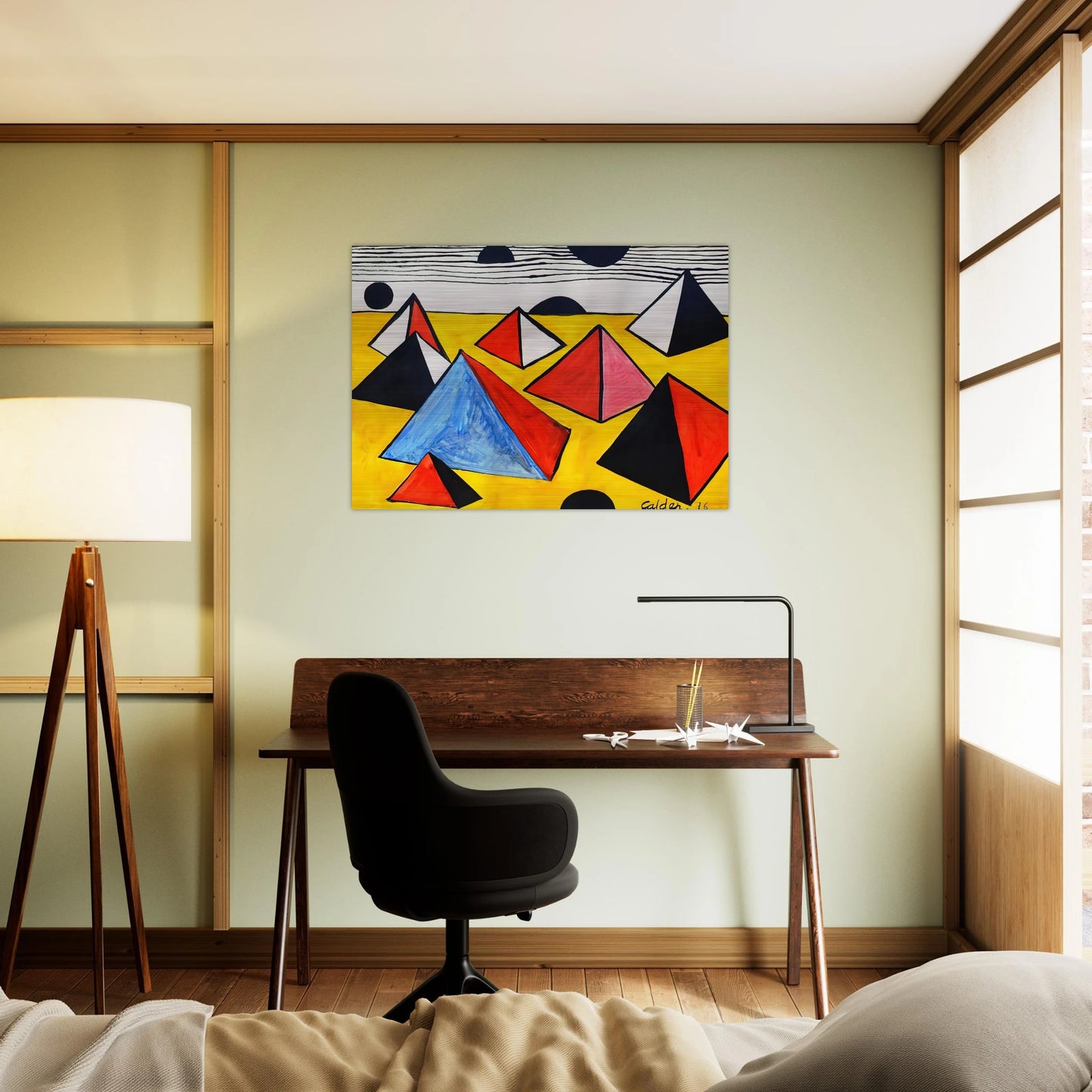 PYRAMIDS 1975 - Alexander Calder Brushed Aluminum Print - 70x100 cm / 28x40 inches | Alexander Calder Aluminum Print | Alexander Calder Prints