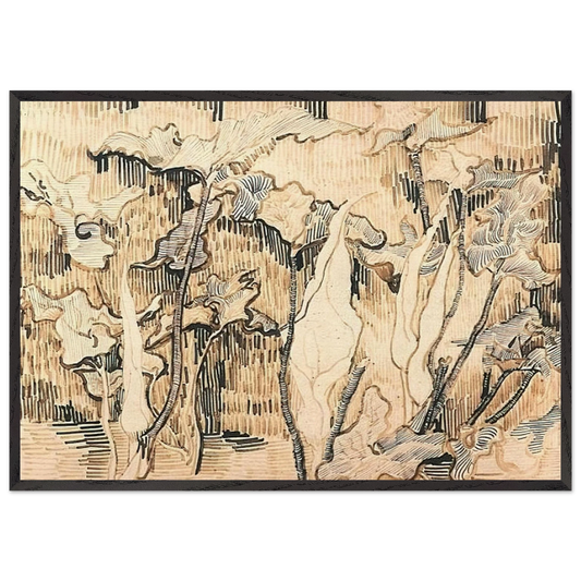 Arums - Vincent van Gogh 70x100 cm / 28x40 inches Framed Art Print – Black Wooden Frame