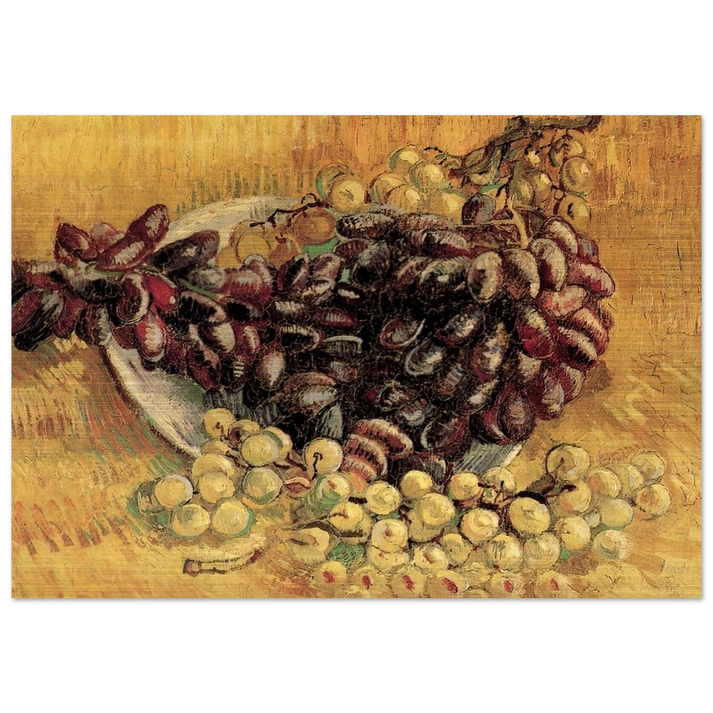 Still Life with Grapes - Vincent van Gogh Brushed Aluminum Print - 70x100 cm / 28x40 inches | Vincent van Gogh Aluminum Print | Vincent van Gogh Prints