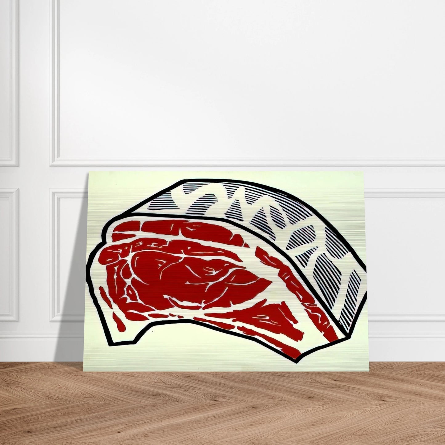 STANDING RIB 1962 - Roy Lichtenstein Brushed Aluminum Print - 70x100 cm / 28x40 inches | Roy Lichtenstein Aluminum Print | Roy Lichtenstein Prints