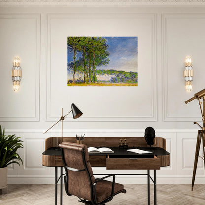 Poplars, View from the Marsh - claude monet Brushed Aluminum Print - 70x100 cm / 28x40 inches | claude monet Aluminum Print | claude monet Prints