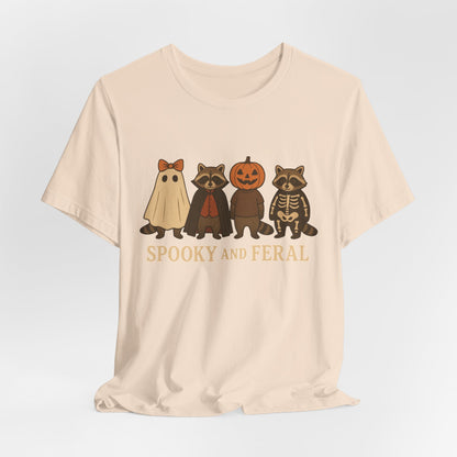 Camiseta de mapache espeluznante, divertida camiseta gráfica de Halloween, bonita camiseta vintage de otoño, moderna camiseta de Halloween para mujer, camiseta de mapache salvaje