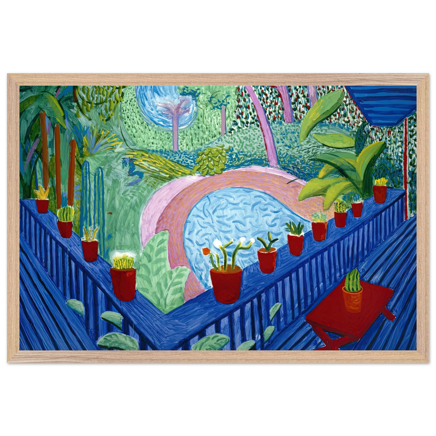 David Hockney - David Hockney Wall art - A2 (42 x 59.4  cm) - Premium Wooden Framed Poster With Fine Art Paper-canvas - White frame