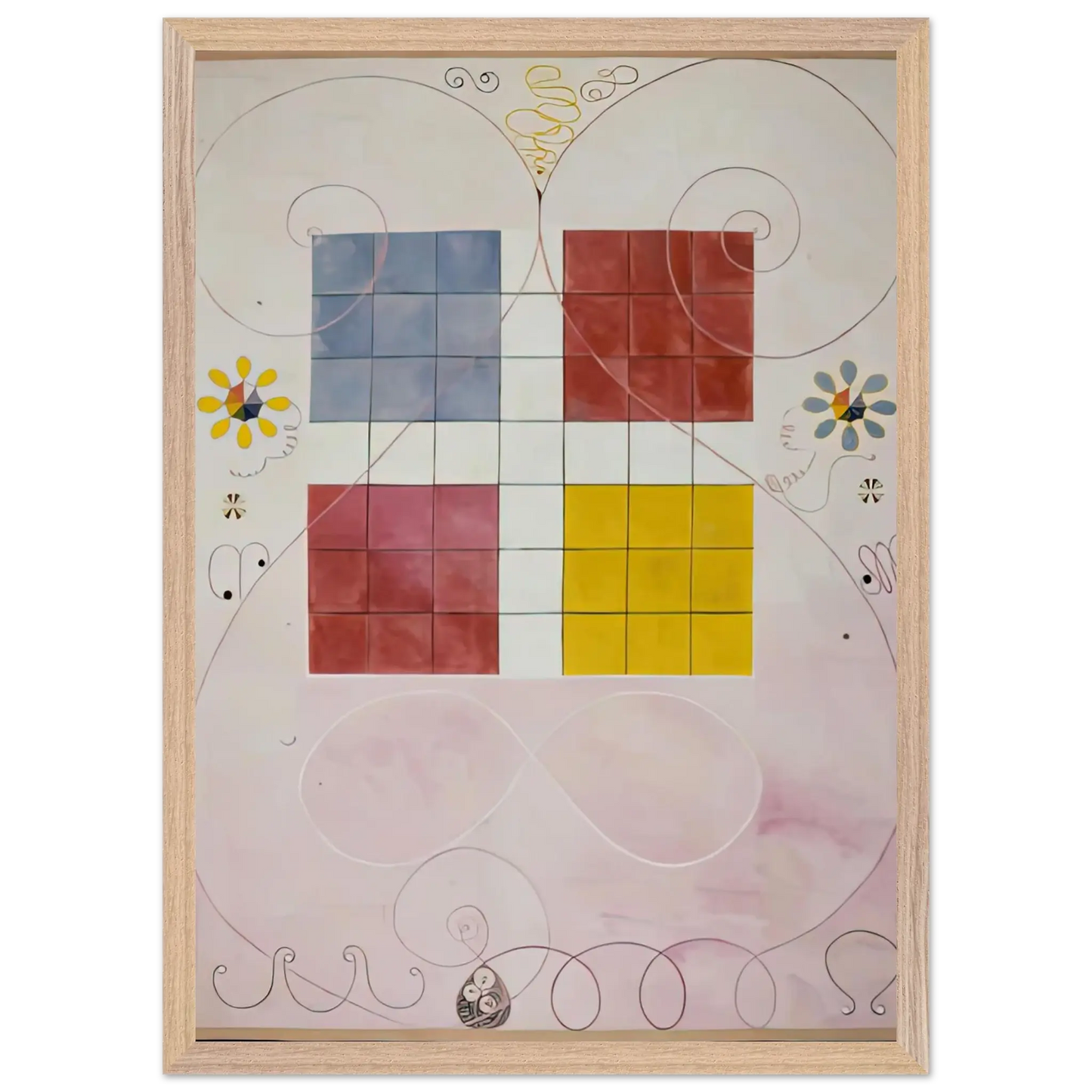 Hilma af Klint - DE TIO ST RSTA N 10 ALDERDOMEN 1907 Wall art - 40x50 cm / 16x20 Inches - Premium Wooden Framed Poster With Fine Art Paper - White frame
