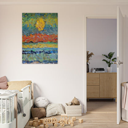 Landscape with Sun - Max Ernst Brushed Aluminum Print - 70x100 cm / 28x40 inches | Max Ernst Aluminum Print | Max Ernst Prints