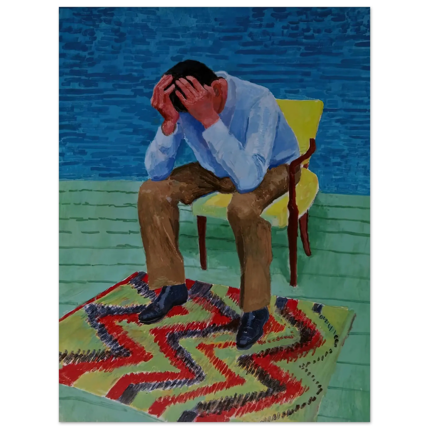 David Hockney - David Hockney Wall art - 40x50 cm / 16x20 Inches - Premium Wooden Framed Poster With Fine Art Paper - White frame