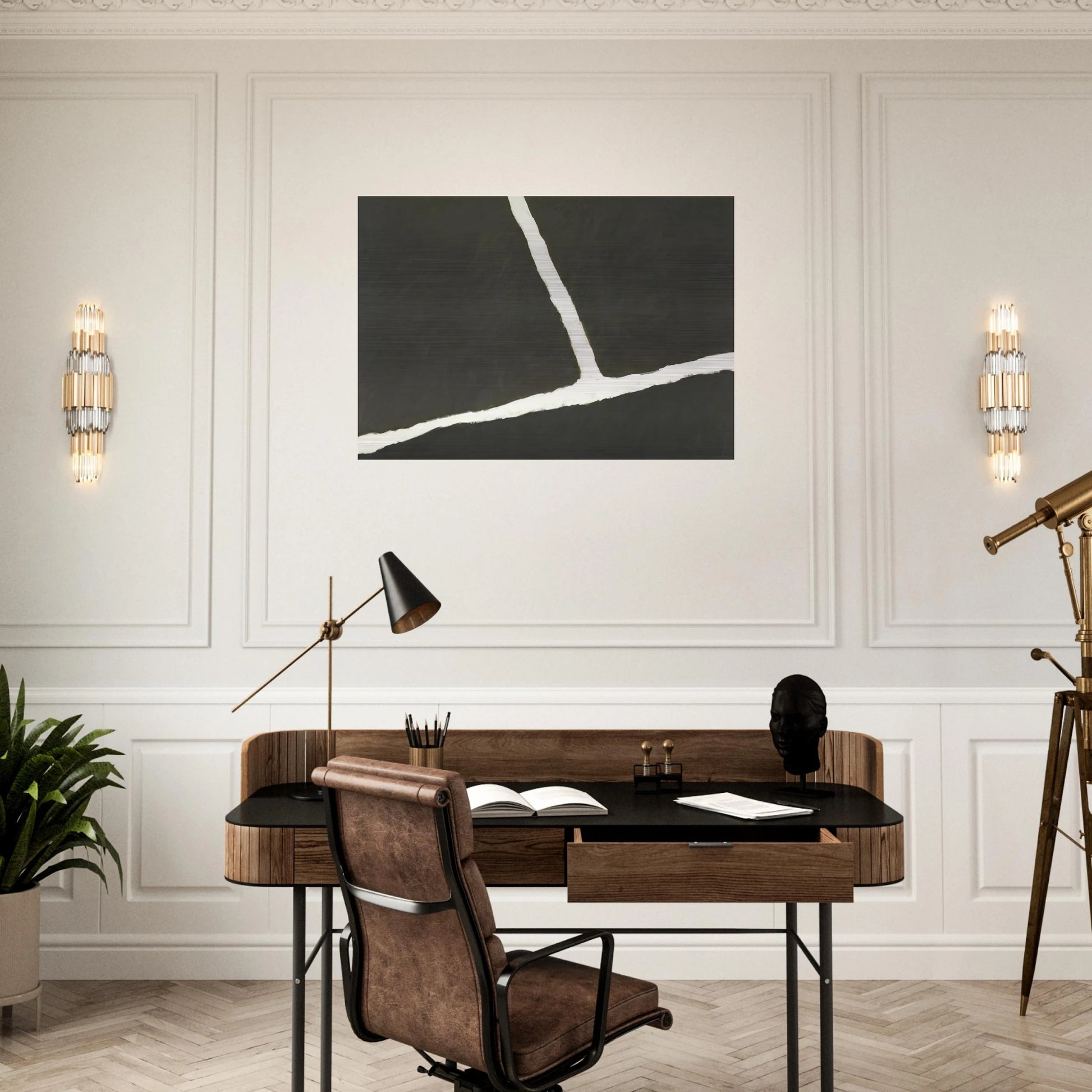 Krijtlijnen HV - 1977 - Ralston Crawford Brushed Aluminum Print - 70x100 cm / 28x40 inches | Ralston Crawford Aluminum Print | Ralston Crawford Prints
