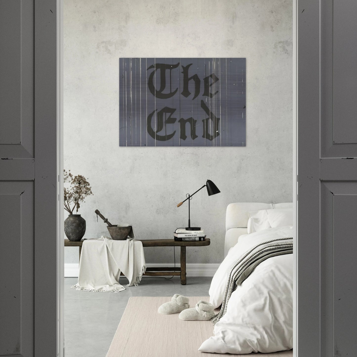 THE FINAL END 1991 - Edward Ruscha Brushed Aluminum Print - 70x100 cm / 28x40 inches | Edward Ruscha Aluminum Print | Edward Ruscha Prints
