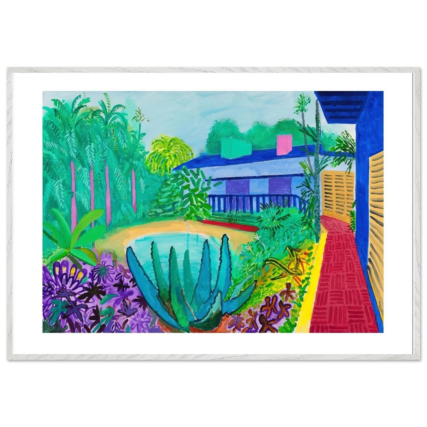 David Hockney - David Hockney Wall art - A1 (59.4 x 84.1  cm) - Premium Wooden Framed Poster With Fine Art Paper - Wood frame