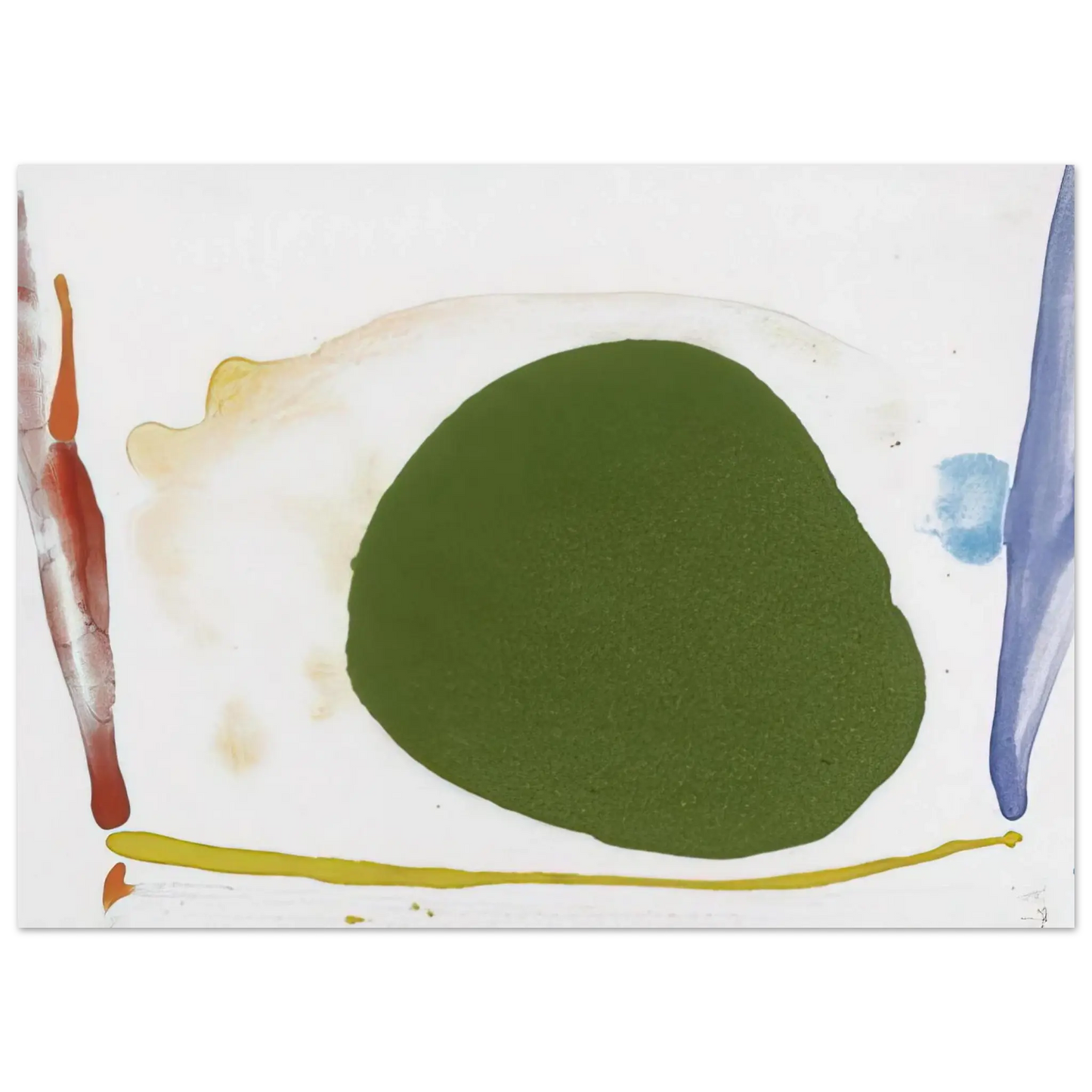 Helen Frankenthaler - Thanksgiving Day - 1973 Wall art - 30x30 cm / 12x12 Inches - Premium Wooden Framed Poster With Fine Art Paper - White frame