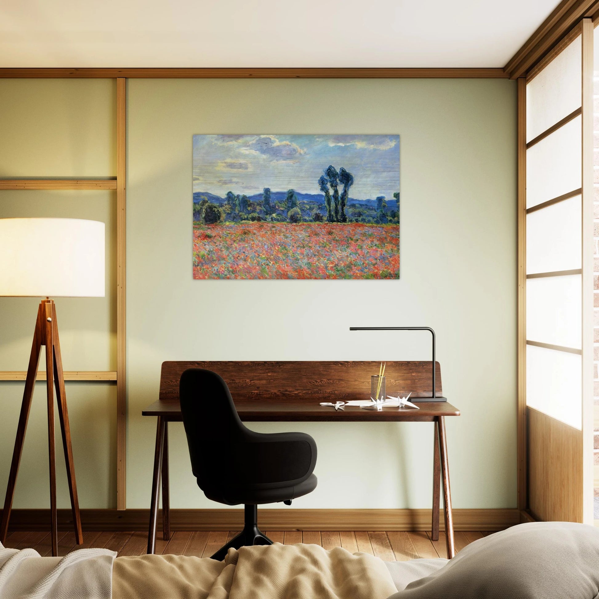 Poppy Field in Giverny - claude monet Brushed Aluminum Print - 70x100 cm / 28x40 inches | claude monet Aluminum Print | claude monet Prints