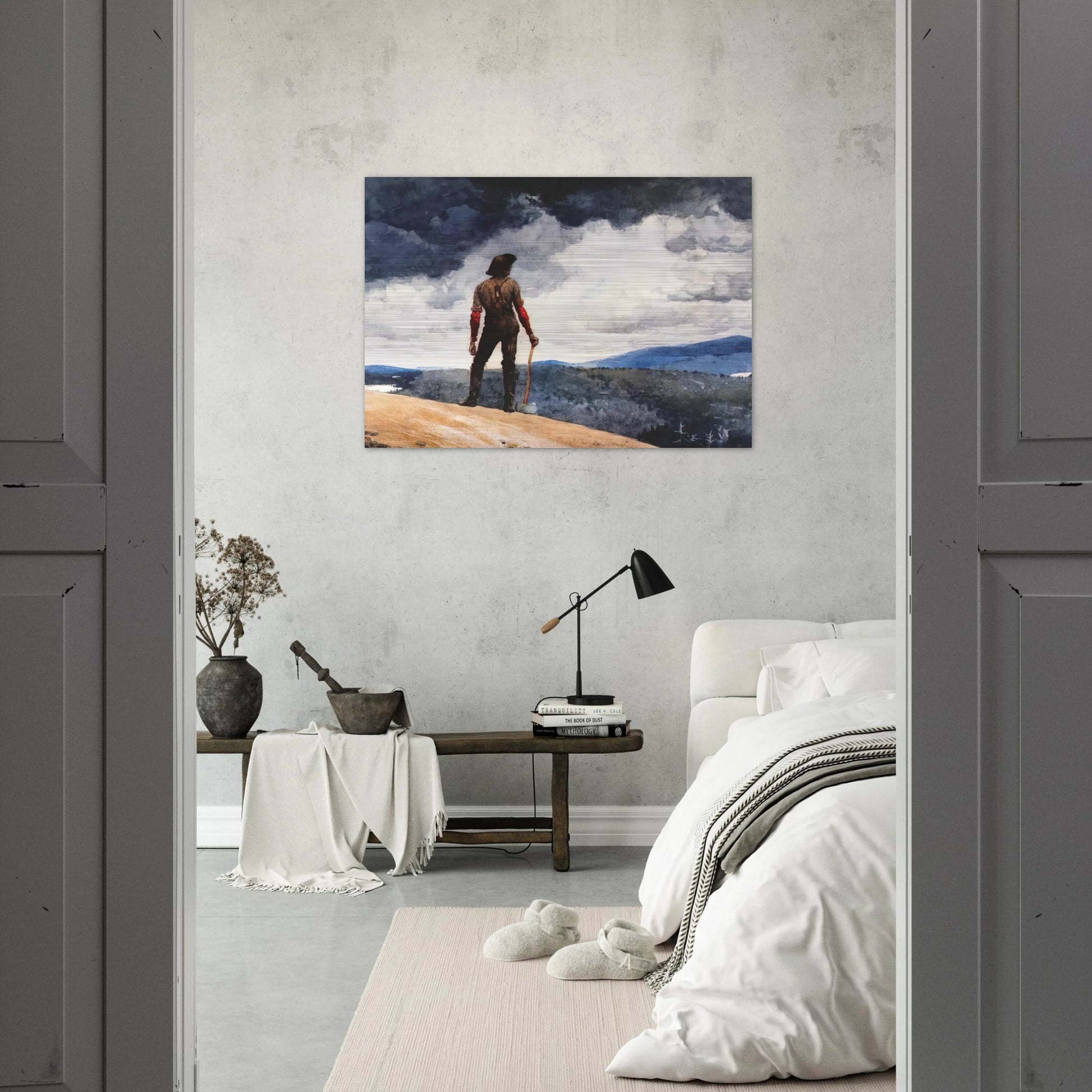 THE WOODCUTTER - Winslow Homer Brushed Aluminum Print - 70x100 cm / 28x40 inches | Winslow Homer Aluminum Print | Winslow Homer Prints