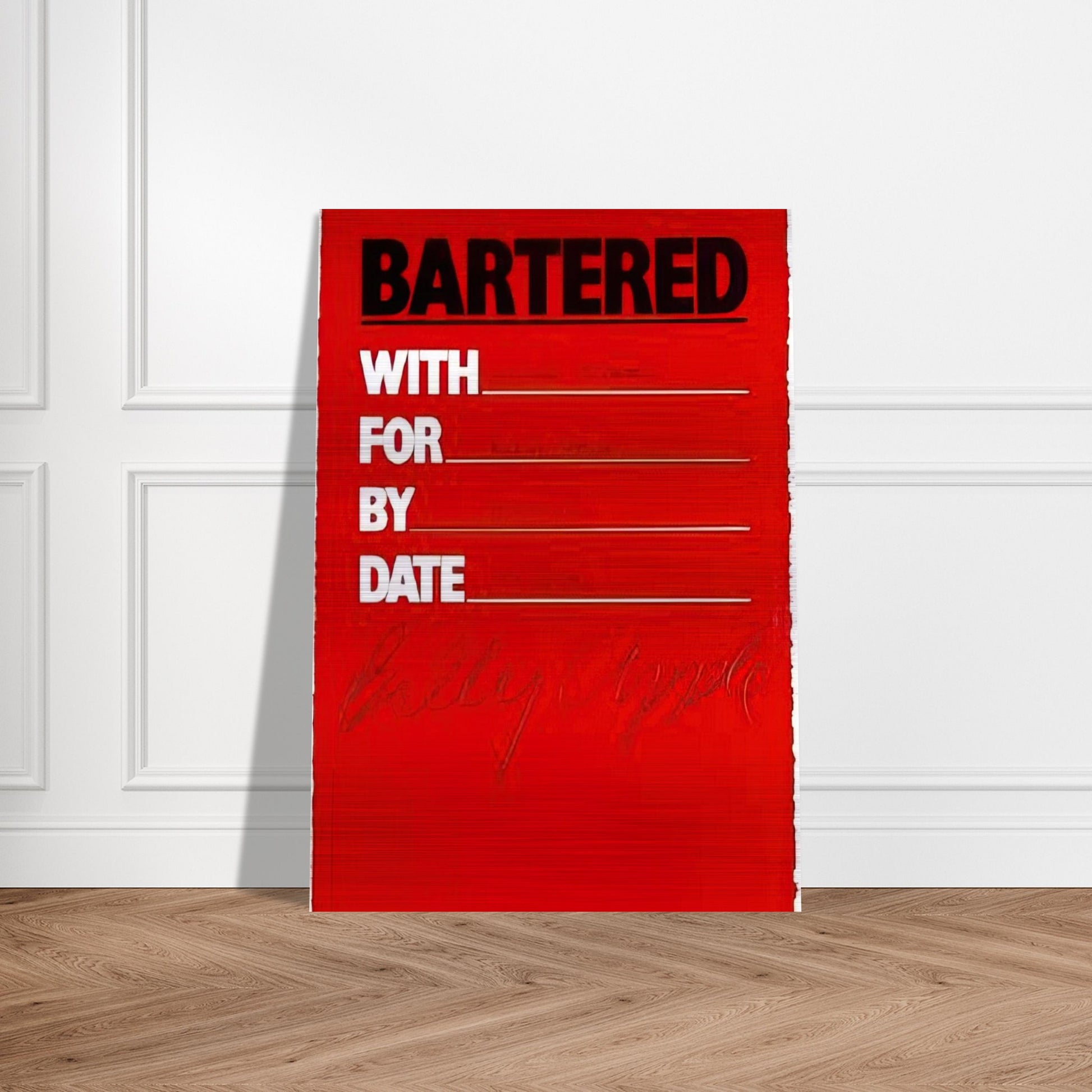 Bartered - 1986 - Billy Apple Brushed Aluminum Print - 70x100 cm / 28x40 inches | Billy Apple Aluminum Print | Billy Apple Prints