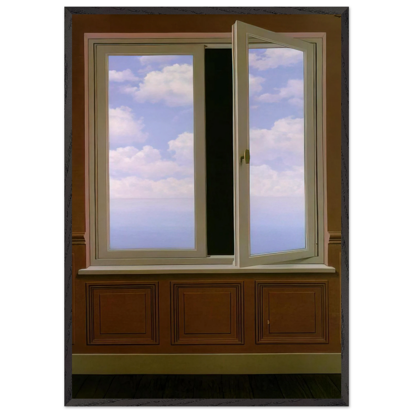 THE LOOKING GLASS 1963 - Rene Magritte 70x100 cm / 28x40 inches Framed Art Print – Black Wooden Frame