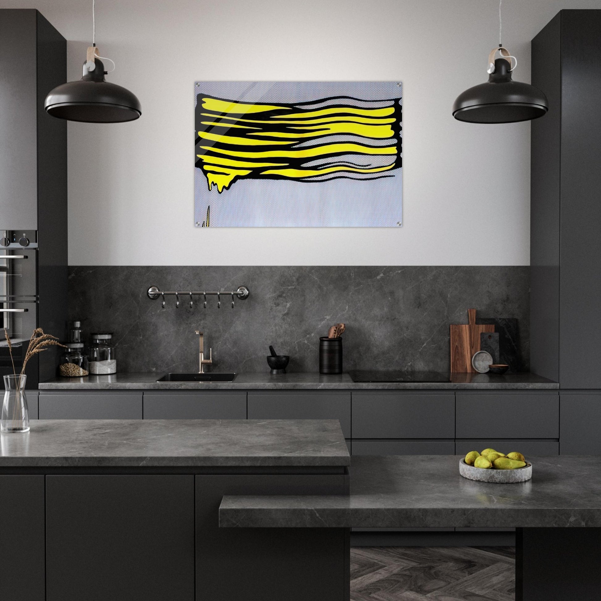 YELLOW BRUSHSTROKE II 1965 - Roy Lichtenstein Acrylic Print - 70x100 cm / 28x40″ inches