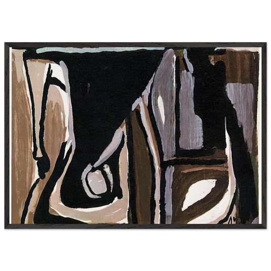 Nocturne - 1981 - Bram van Velde 70x100 cm / 28x40 inches Framed Art Print – Black Wooden Frame
