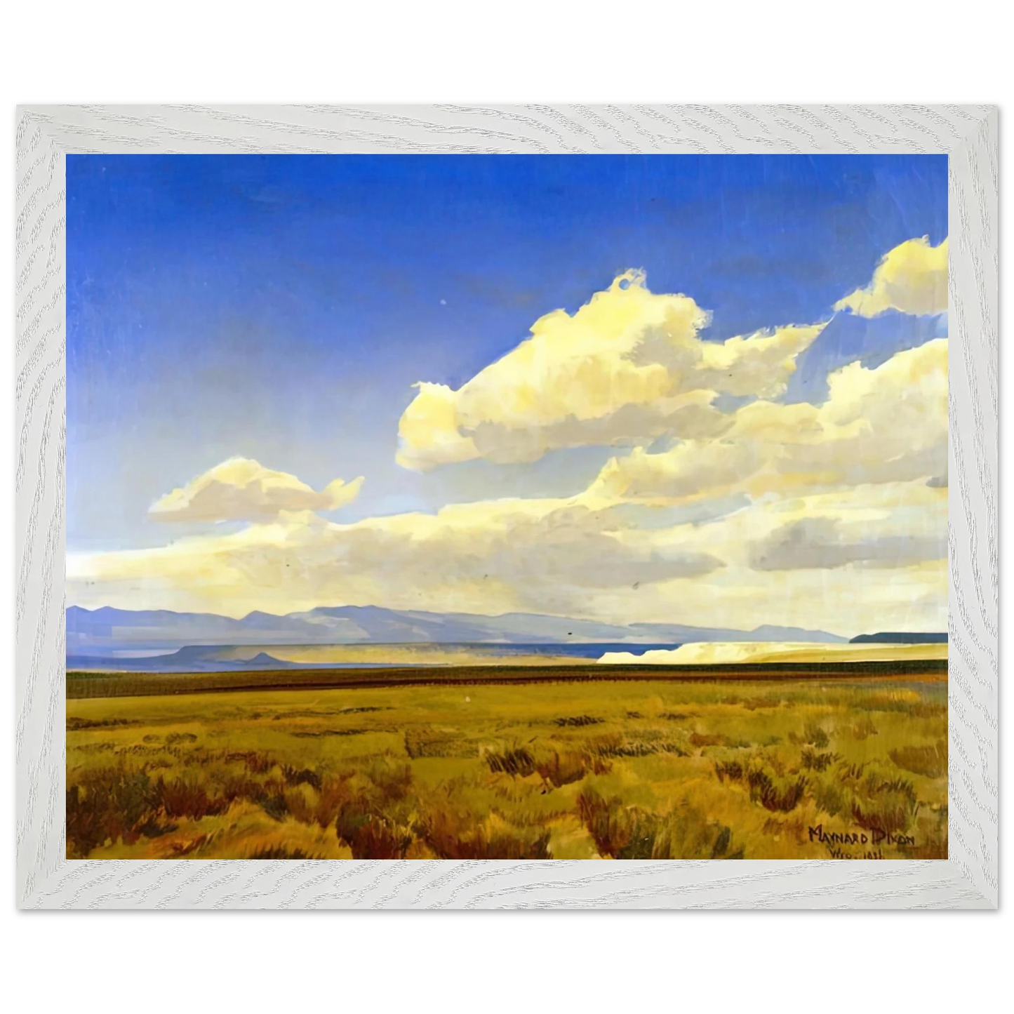 Maynard Dixon - WIND OF WYOMING 1936 Wall art - 27x35 cm / 11x14 inches - Premium Wooden Framed Poster With Fine Art Paper-canvas - Wood frame