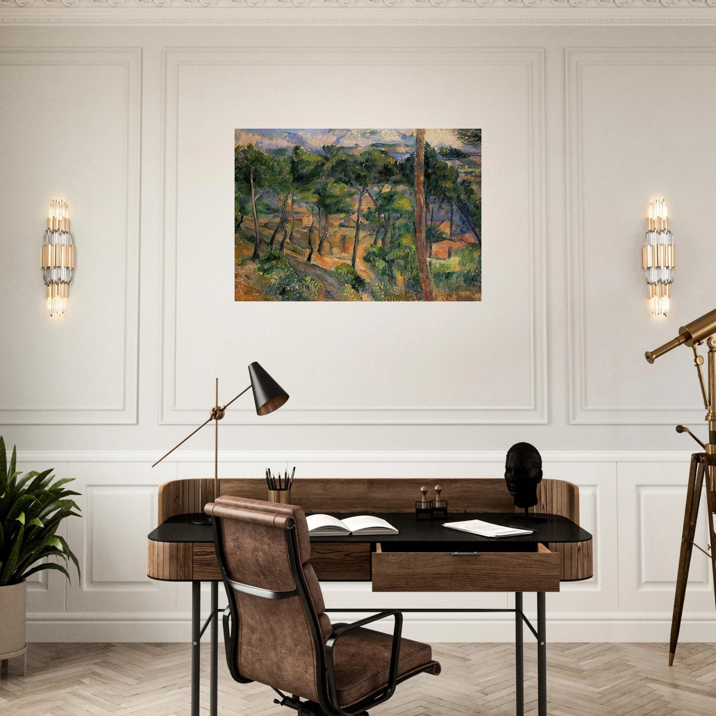 L'Estaque View Through The Pines - Paul Cézanne Brushed Aluminum Print - 70x100 cm / 28x40 inches | Paul Cézanne Aluminum Print | Paul Cézanne Prints