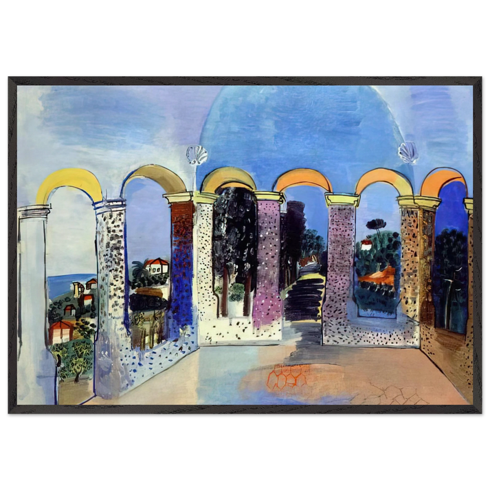 ARCADES AT VALLAURIS 1927 - Raoul Dufy 70x100 cm / 28x40 inches Framed Art Print – Black Wooden Frame