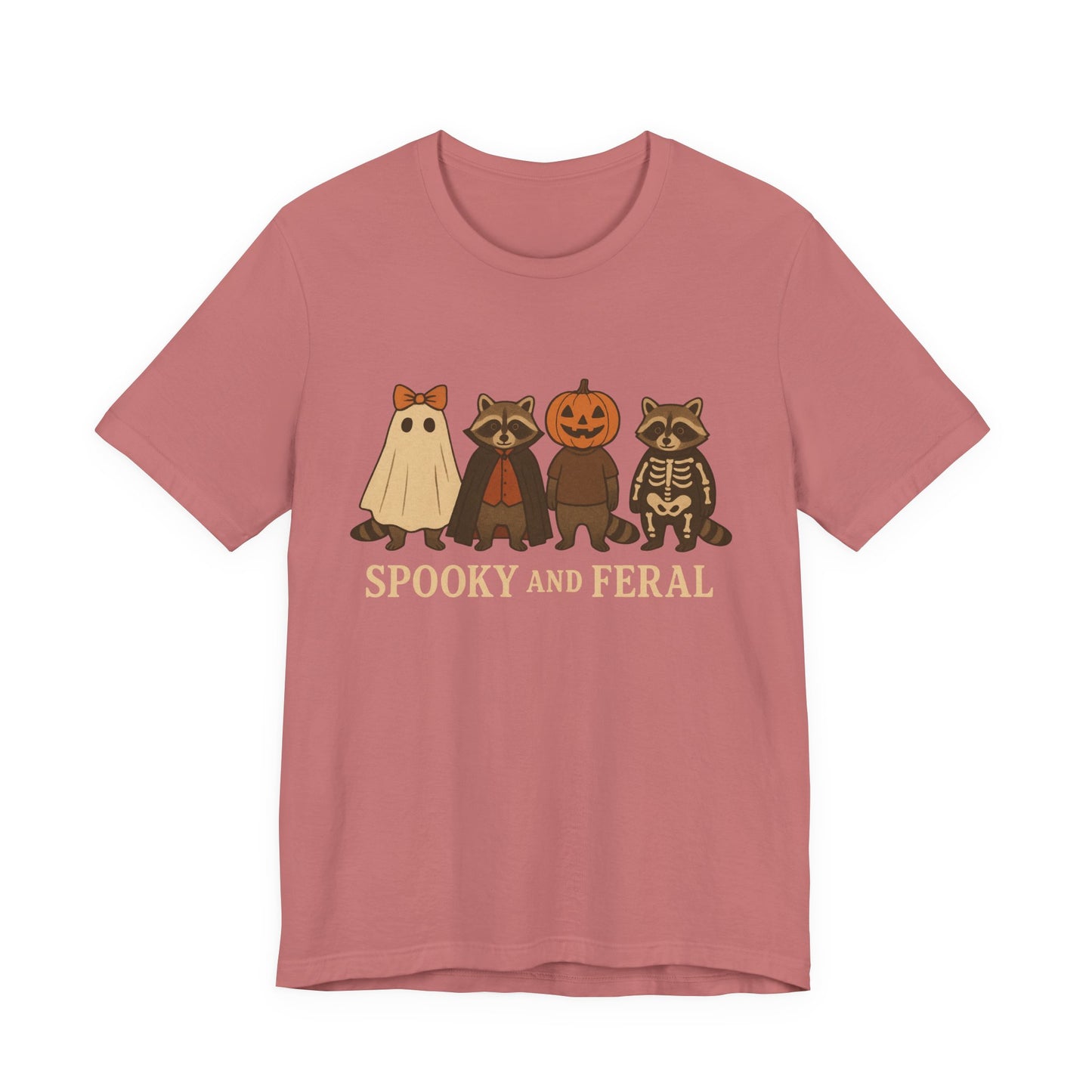 Camiseta de mapache espeluznante, divertida camiseta gráfica de Halloween, bonita camiseta vintage de otoño, moderna camiseta de Halloween para mujer, camiseta de mapache salvaje