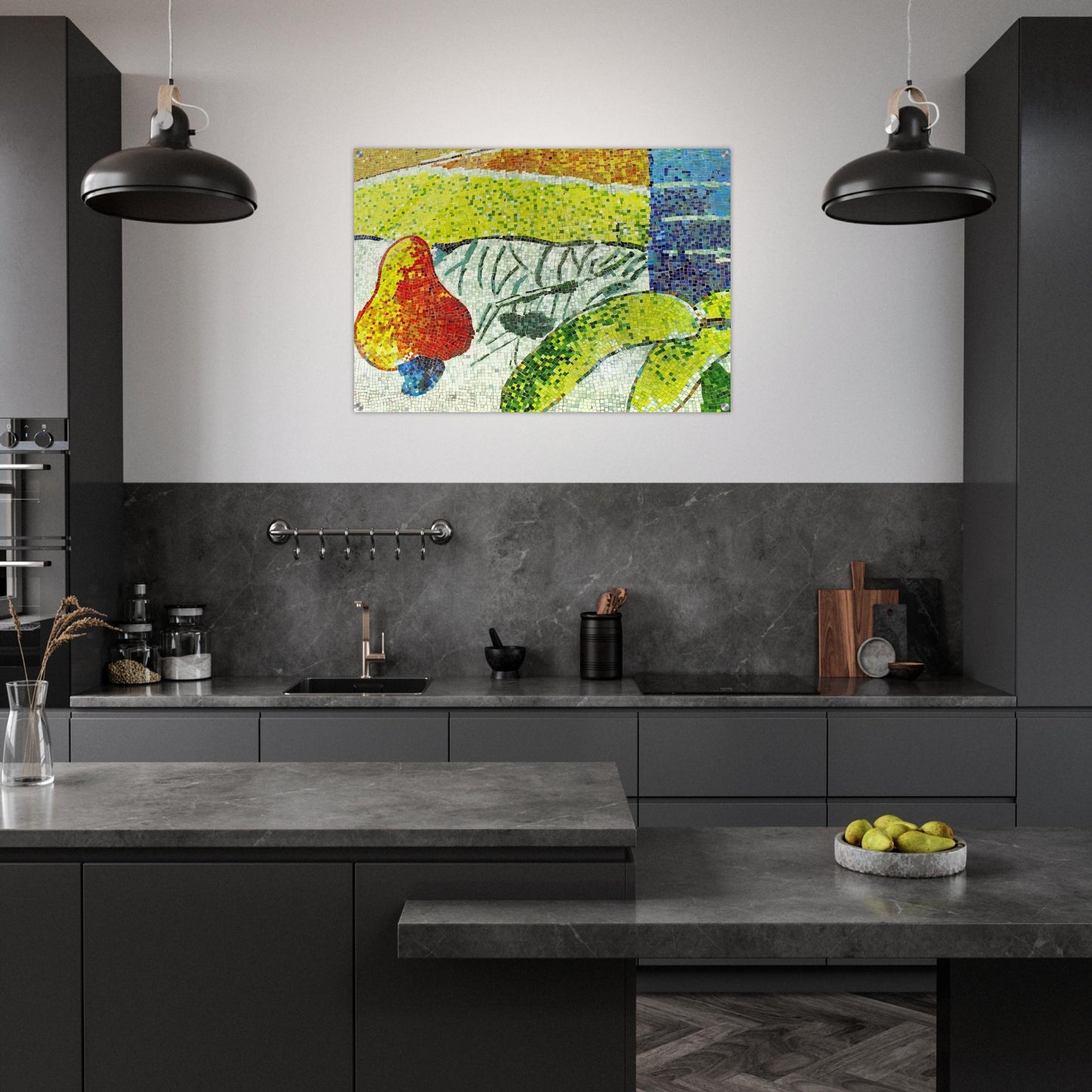 Caju e Bananas - Naïve Art Primitivism - Aldemir Martins Acrylic Print - 70x100 cm / 28x40″ inches
